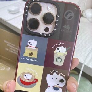 Cute Coffee Bear Phone Case - Red